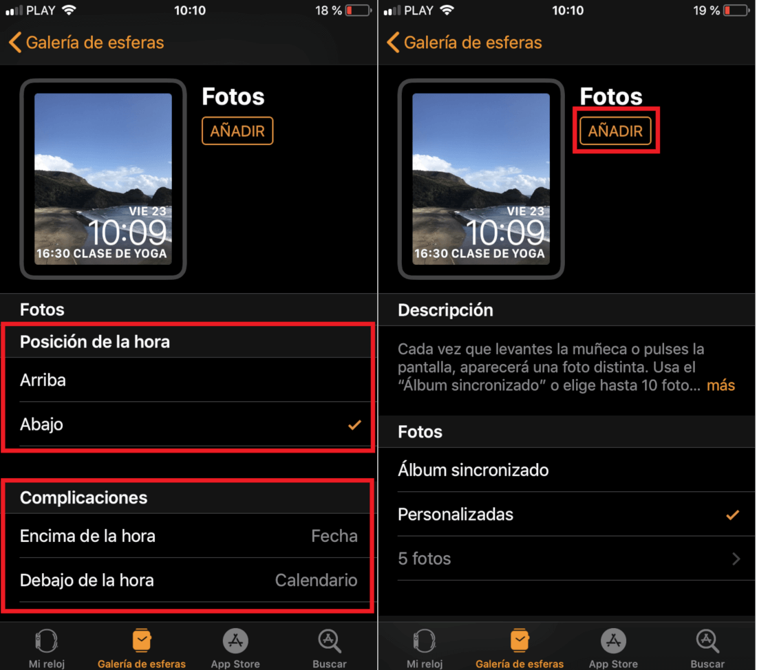 Como poner tus fotos como esfera de tu Apple Watch